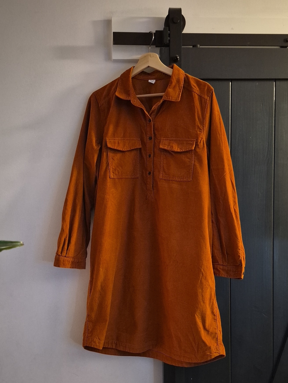 Old Navy Long Sleeve Tunic Dress in Rust Orange